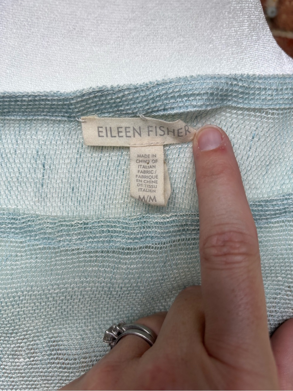 Eileen Fisher Organic Linen Open Knit Tunic Sweater Seafoam Green Size M - Picture 2 of 10
